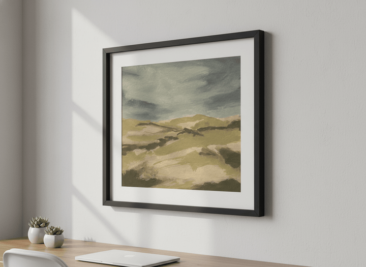 Contemporary wall art featured in a bright modern office workspace
