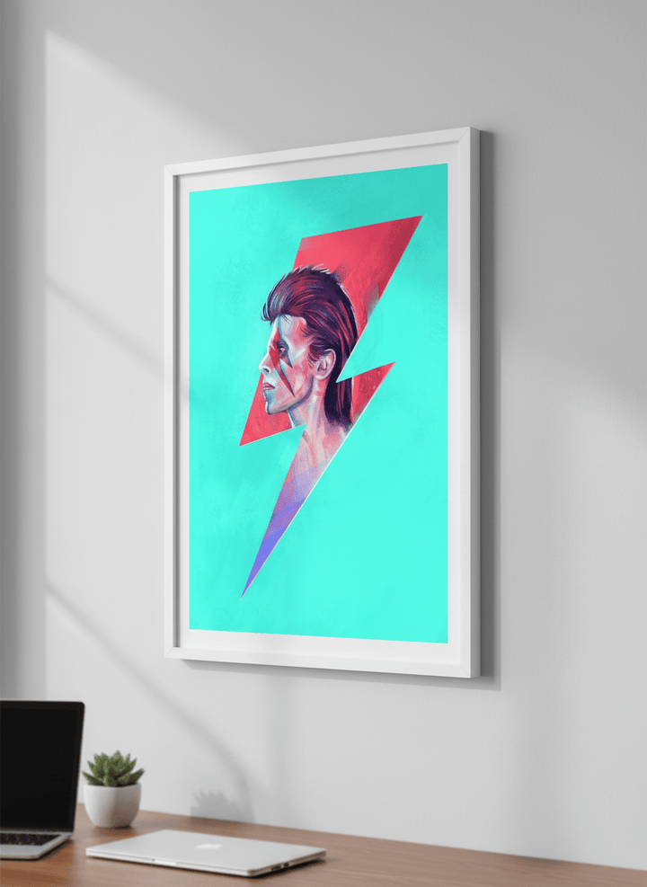 Contemporary wall art featured in a bright modern office workspace