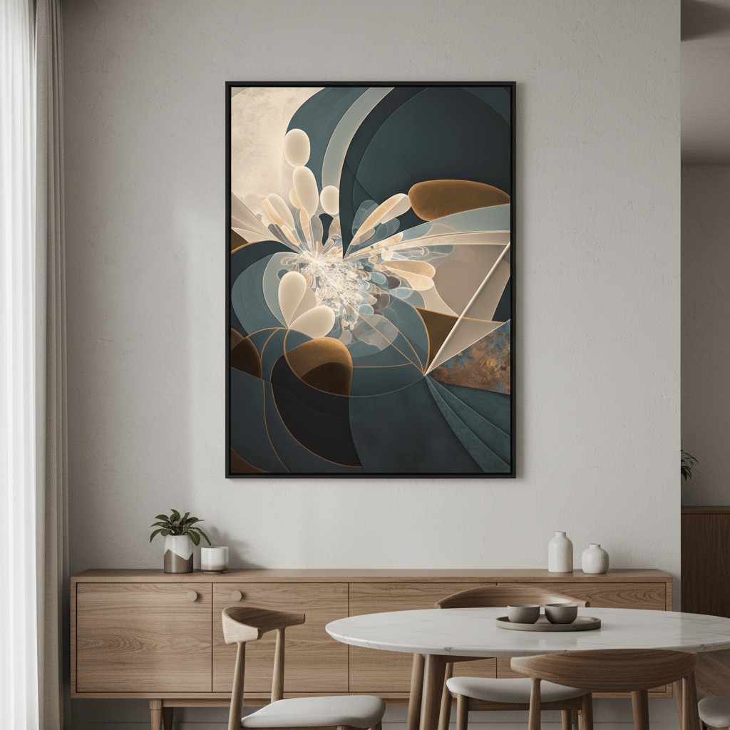 Deep blue Fractal by Bella Eve wall - art - picture - poster
