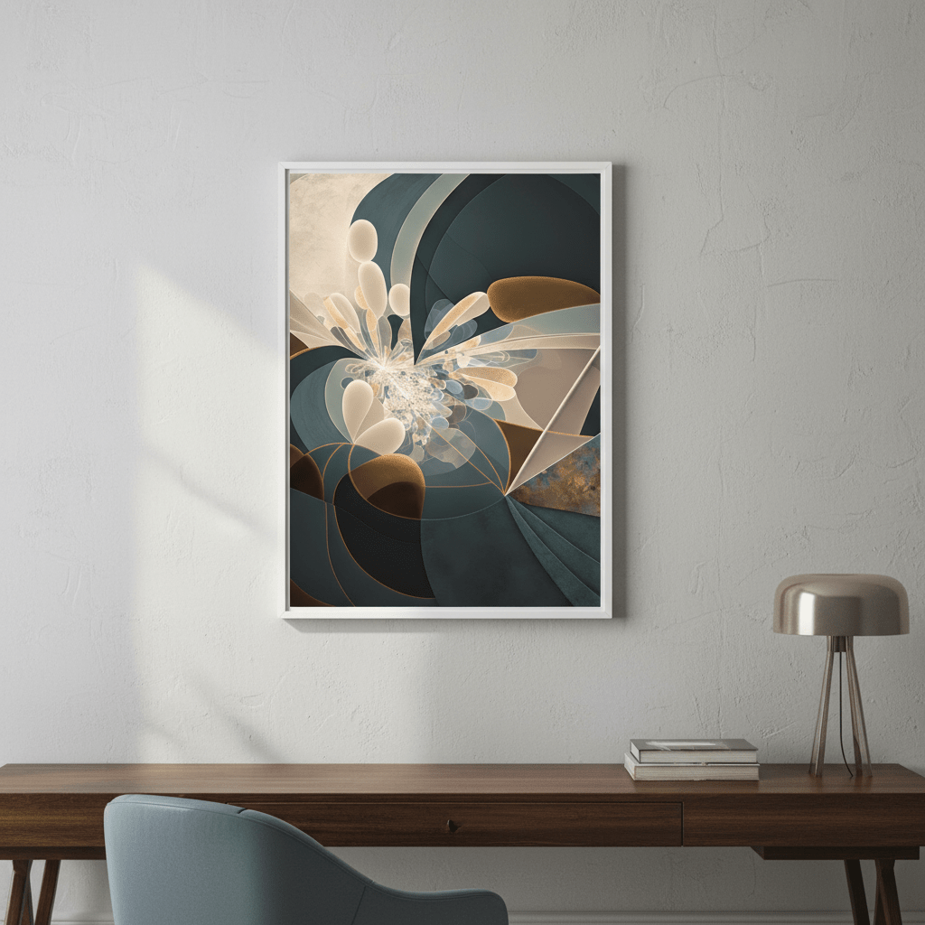 Deep blue Fractal by Bella Eve wall - art - picture - poster