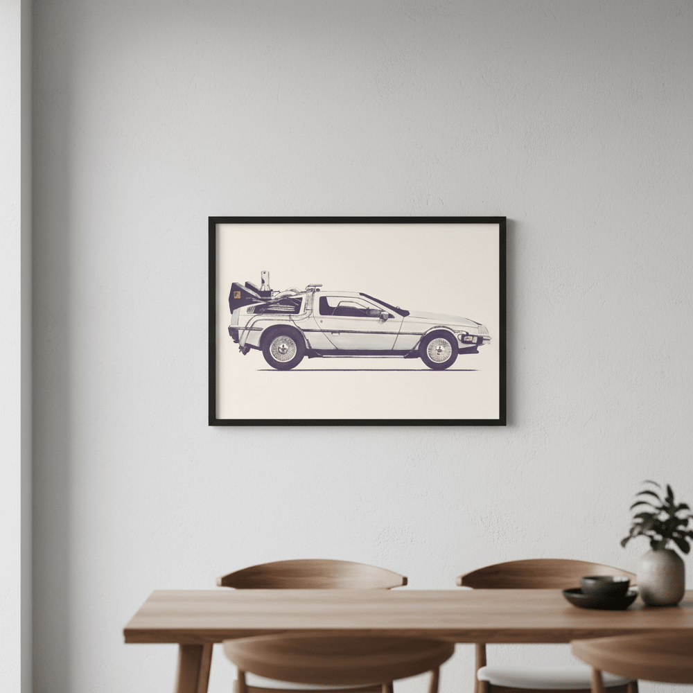 Delorean by Florent Bodart wall - art - picture - poster
