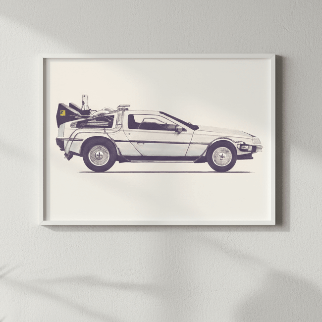 Delorean by Florent Bodart wall - art - picture - poster