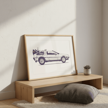 Delorean by Florent Bodart wall - art - picture - poster