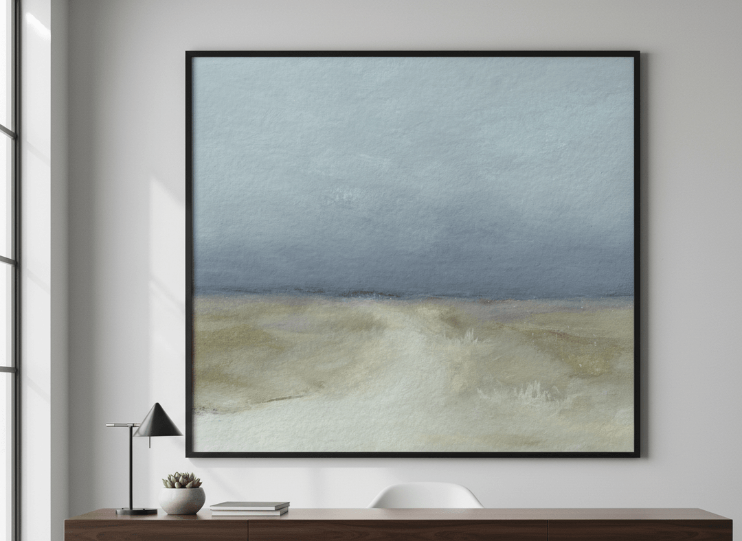 Contemporary wall art featured in a bright modern office workspace