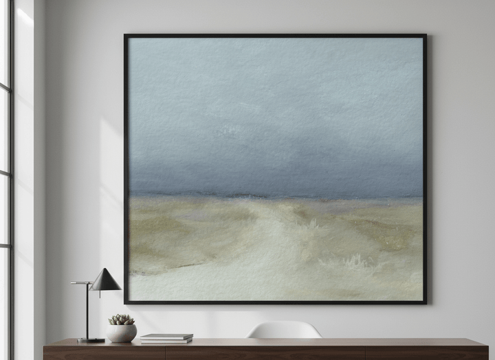 Contemporary wall art featured in a bright modern office workspace