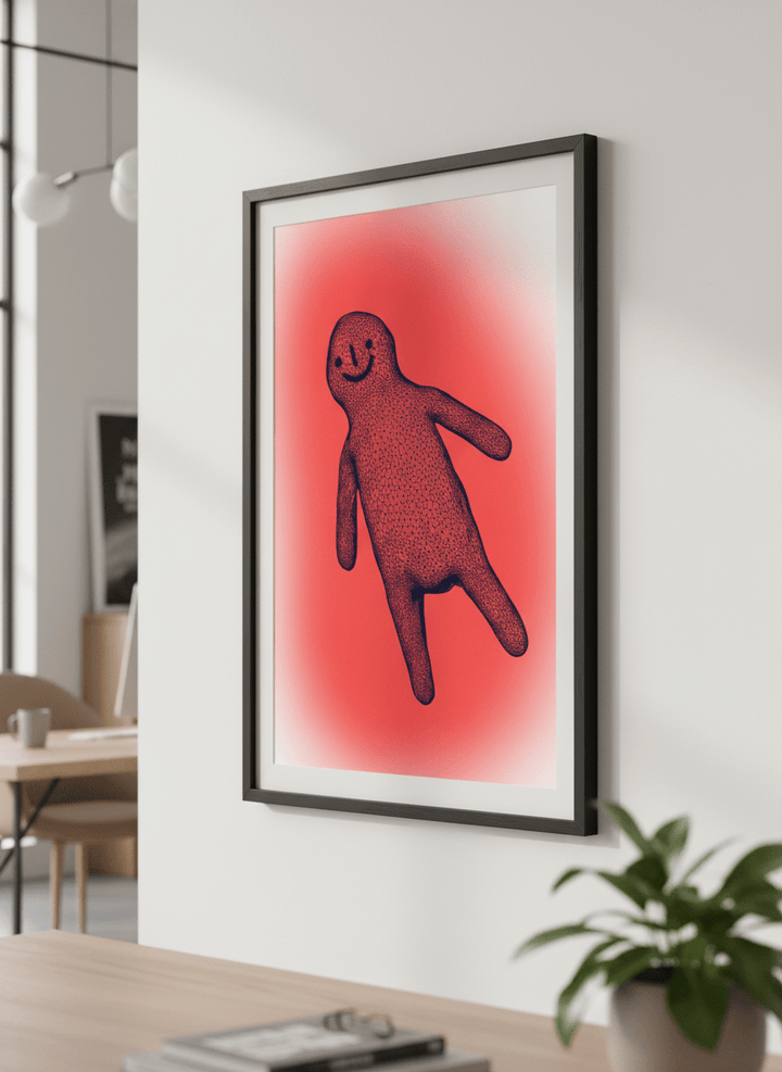 Contemporary wall art featured in a bright modern office workspace