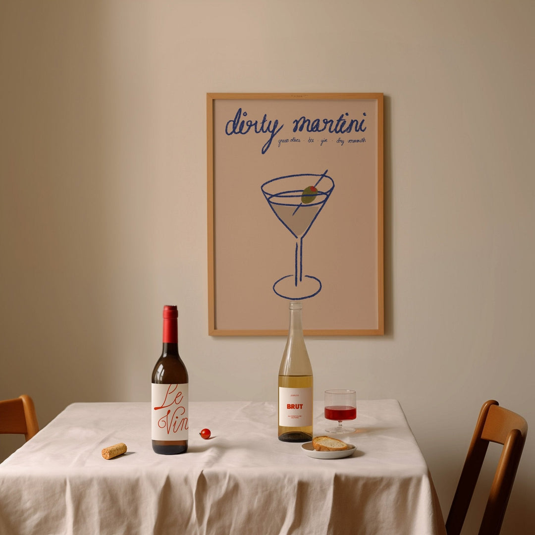 Dirti Martini Recipe Bar Art by Lucia Sankovic - Style My Wall