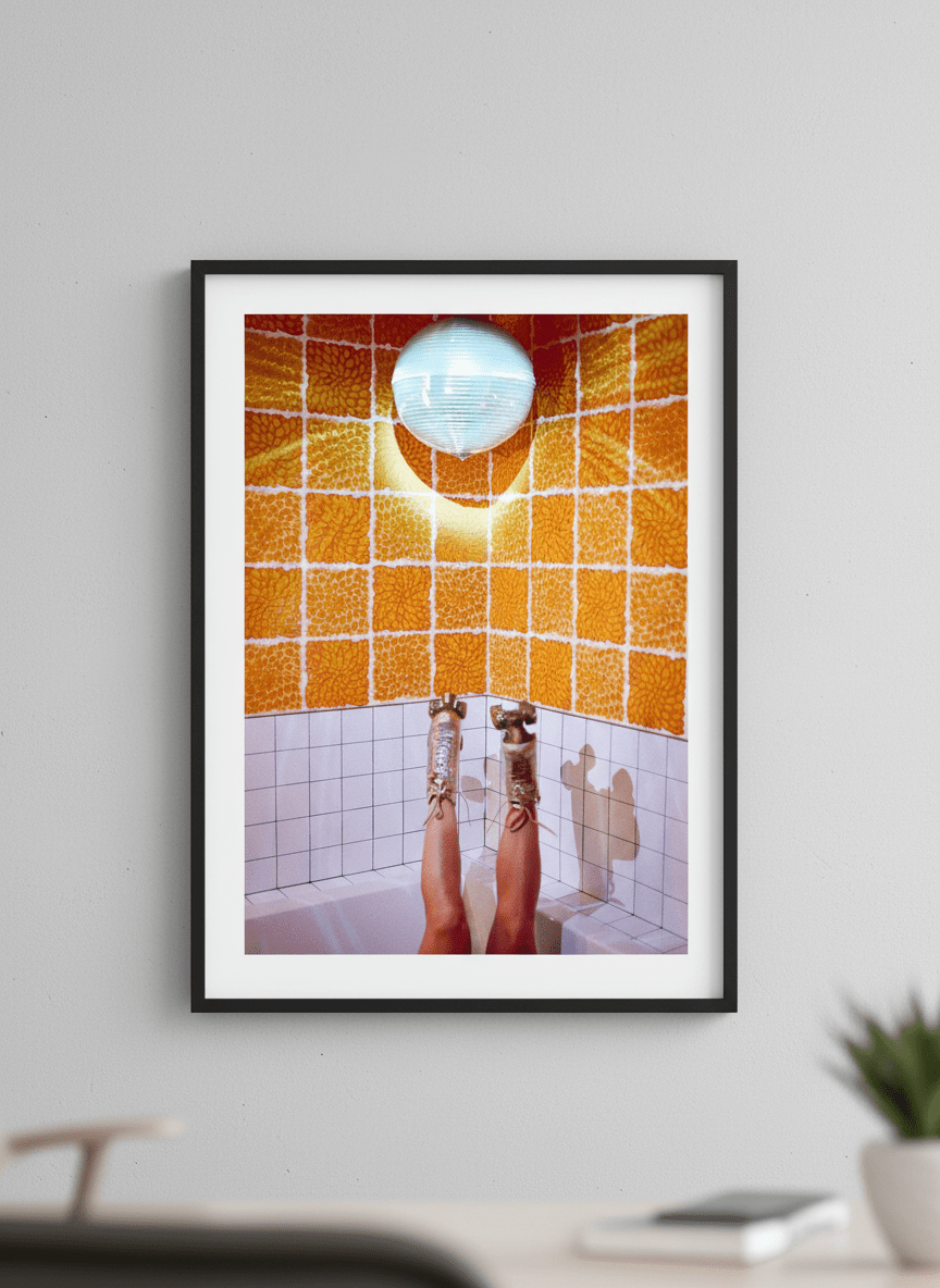 Contemporary wall art featured in a bright modern office workspace