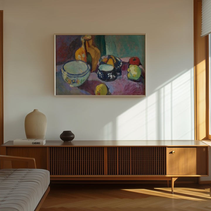 Dishes & Fruit by Henri Matisse,livingroom,timber border