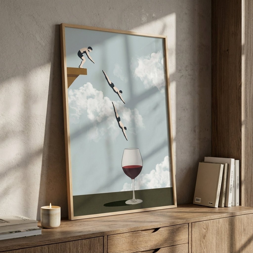 Dive Into Wine wall - art - picture - poster