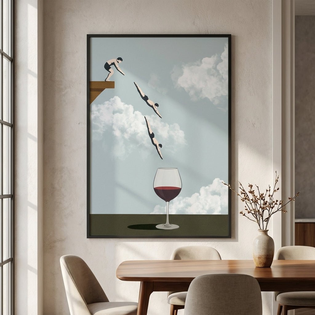 Dive Into Wine wall - art - picture - poster