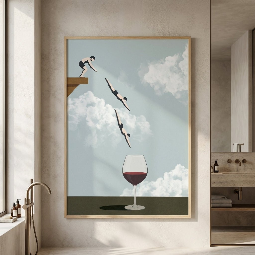 Dive Into Wine wall - art - picture - poster