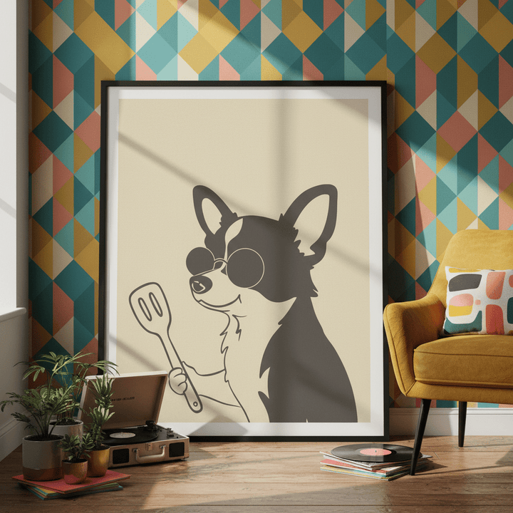 Doggo Spatula Cooking Kitchen Wall Art wall - art - picture - poster