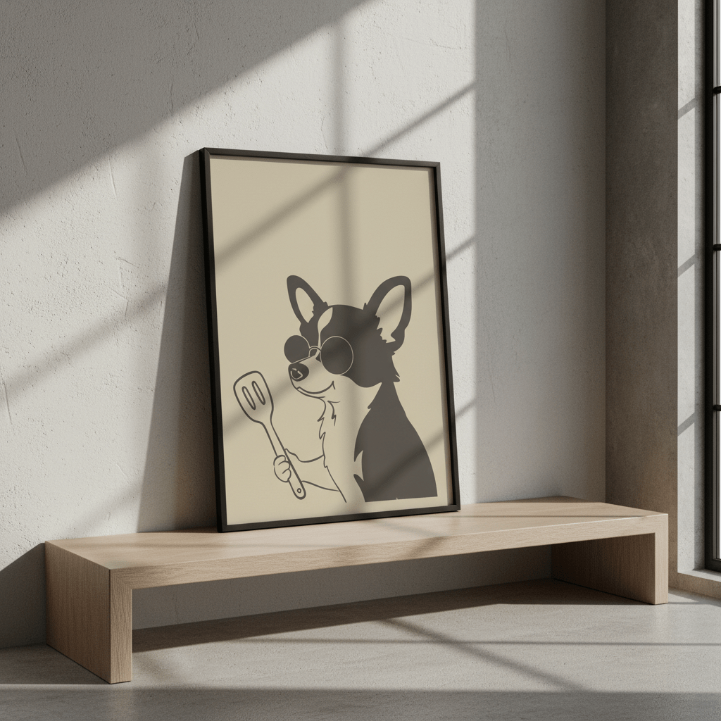 Doggo Spatula Cooking Kitchen Wall Art wall - art - picture - poster