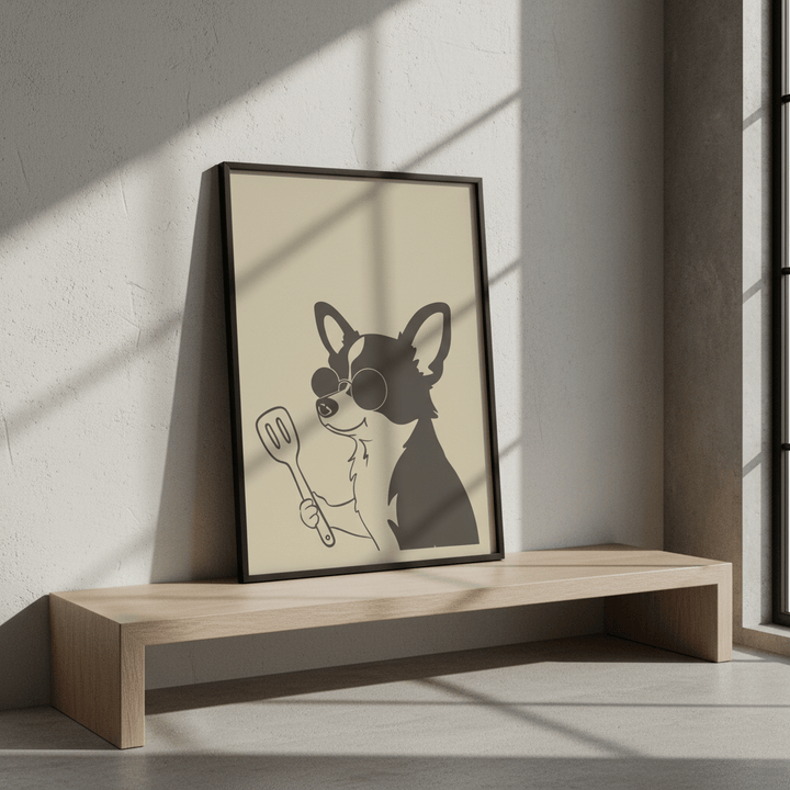 Doggo Spatula Cooking Kitchen Wall Art wall - art - picture - poster