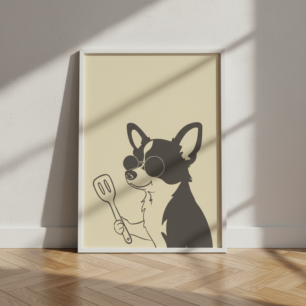 Doggo Spatula Cooking Kitchen Wall Art wall - art - picture - poster