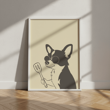 Doggo Spatula Cooking Kitchen Wall Art wall - art - picture - poster