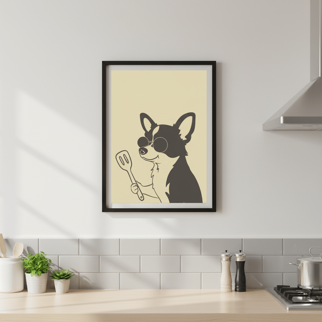 Doggo Spatula Cooking Kitchen Wall Art wall - art - picture - poster