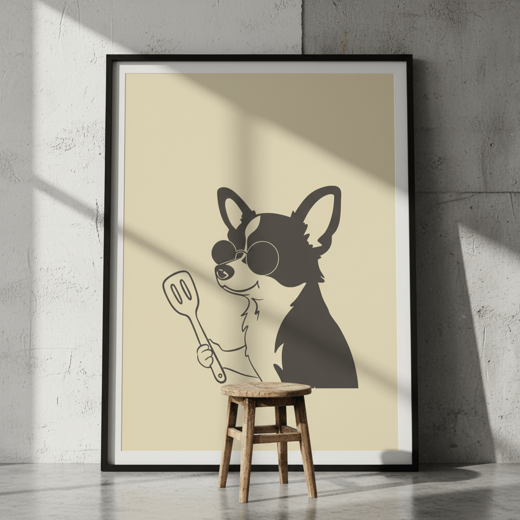 Doggo Spatula Cooking Kitchen Wall Art wall - art - picture - poster