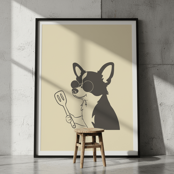 Doggo Spatula Cooking Kitchen Wall Art wall - art - picture - poster