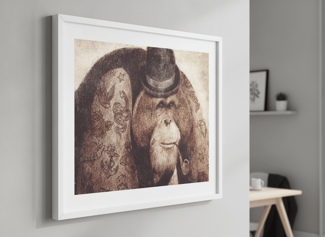Contemporary wall art featured in a bright modern office workspace