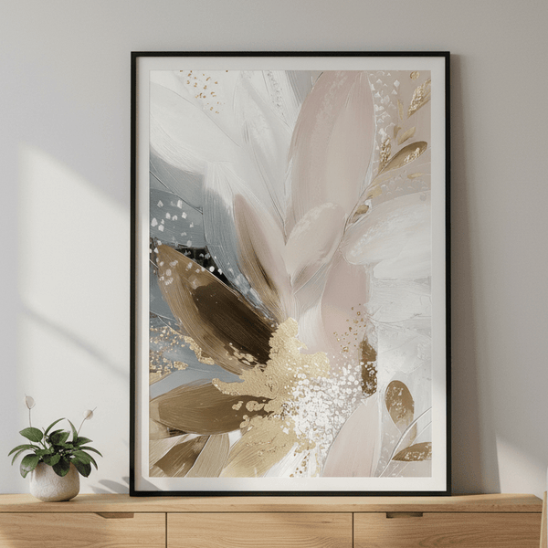 Doves in Bloom Abstract by Bella Eve
