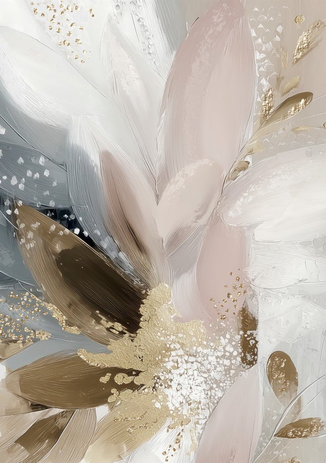 Doves in Bloom Abstract by Bella Eve