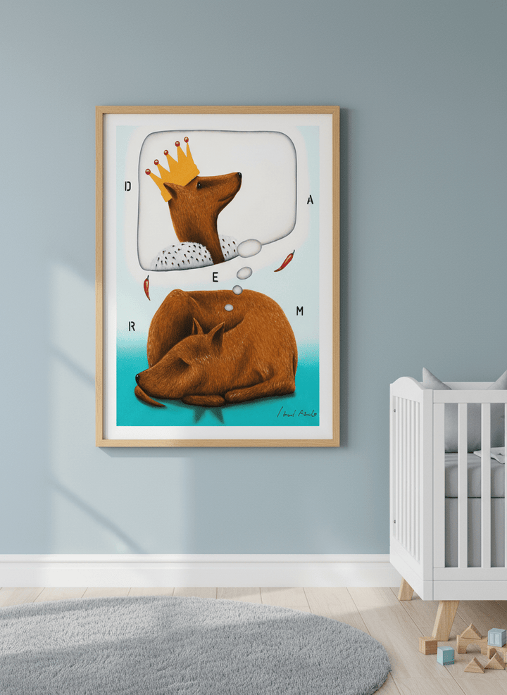 Soft neutral wall art styled in a serene nursery with pastel tones