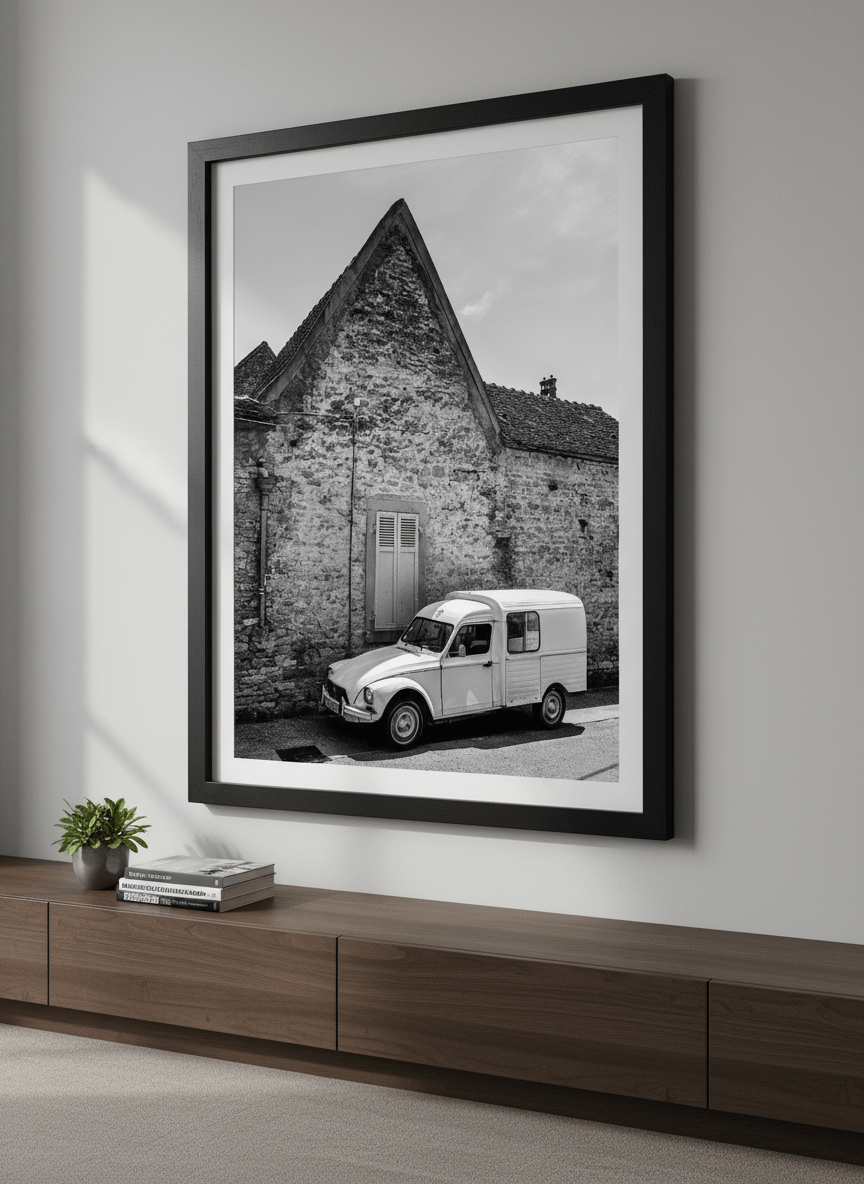 Contemporary wall art featured in a bright modern office workspace