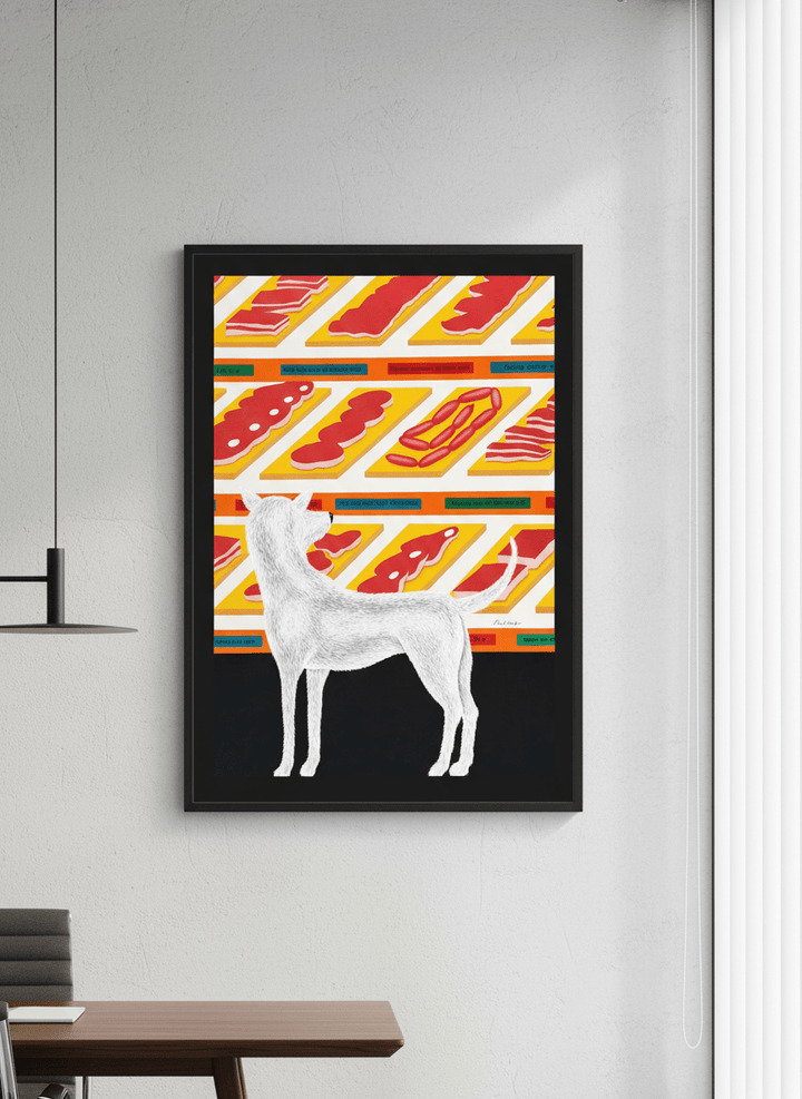 Contemporary wall art featured in a bright modern office workspace