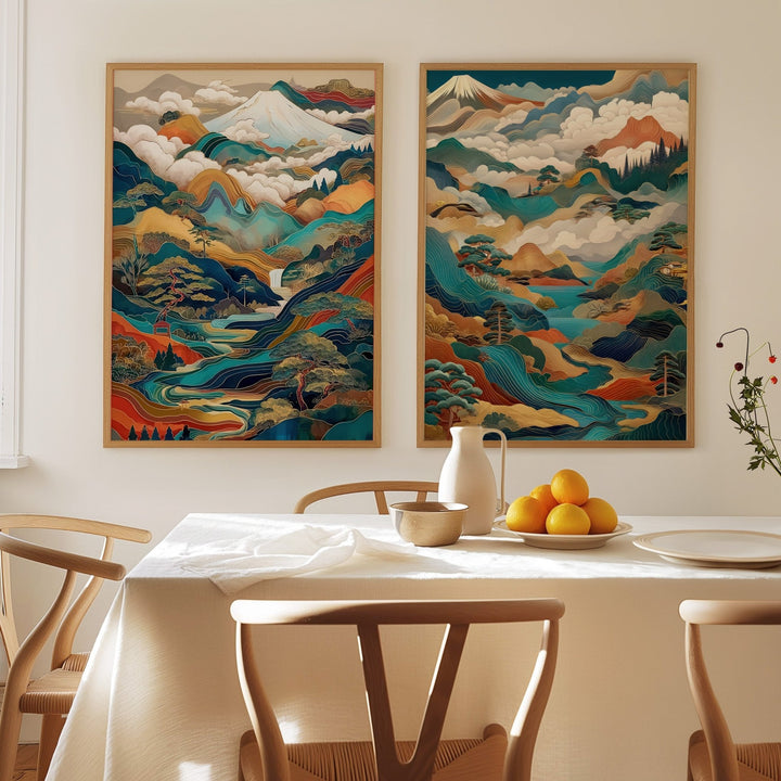 Echo Whispers of Japan Fuji Mountain Duo Prints wall - art - picture - poster