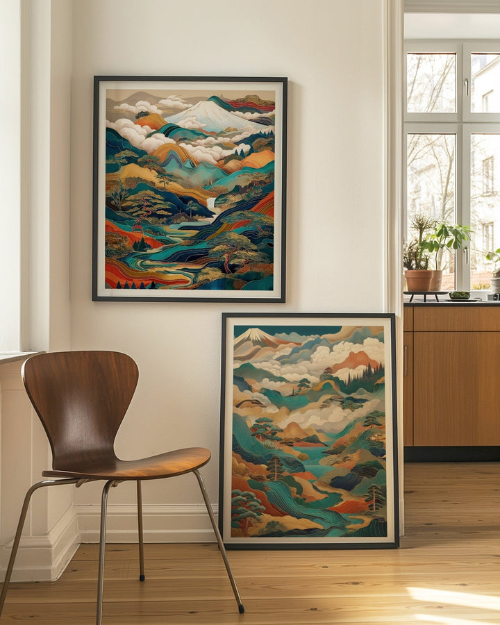 Echo Whispers of Japan Fuji Mountain Duo Prints wall - art - picture - poster