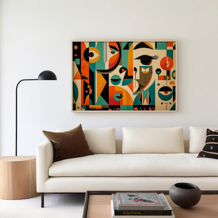 Echoes in Color Abstract Cubism Landscape Artowrk - Style My Wall