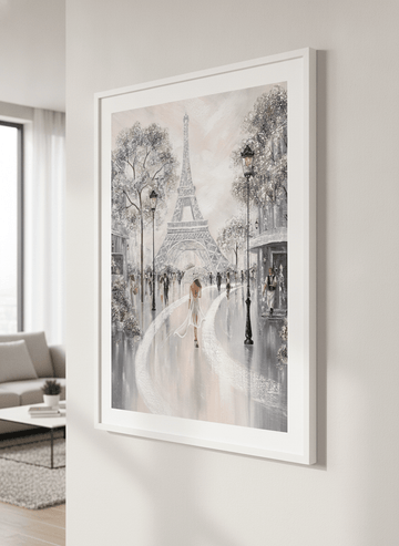 Modern wall art styled above a sofa in a neutral living room