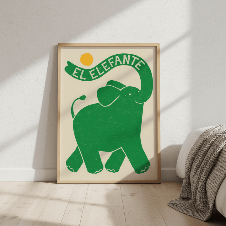 El Elefante Green by Manne Jalilian wall - art - picture - poster