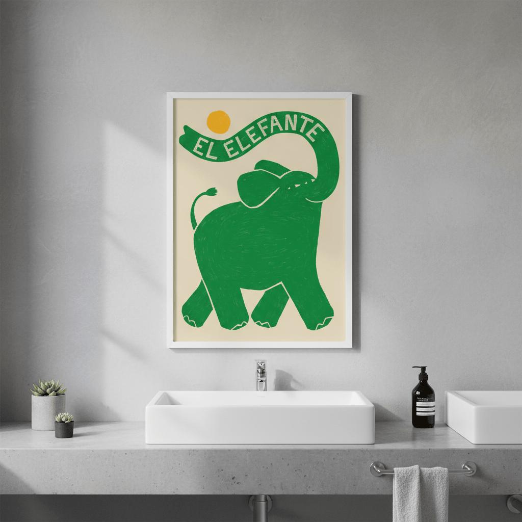 El Elefante Green by Manne Jalilian wall - art - picture - poster