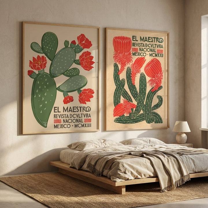 El Maestro Vintage Mexican Poster Set of 2 Prints wall - art - picture - poster