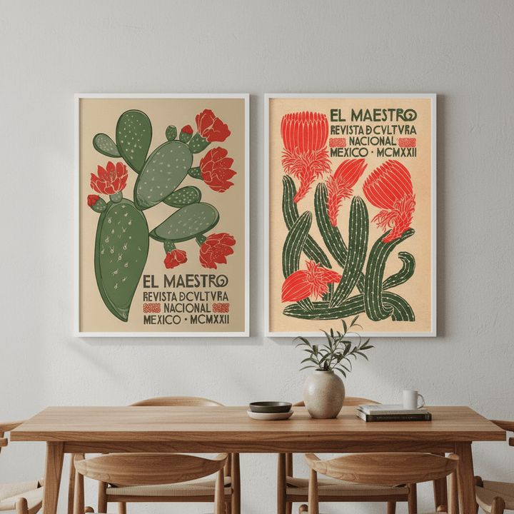 El Maestro Vintage Mexican Poster Set of 2 Prints wall - art - picture - poster