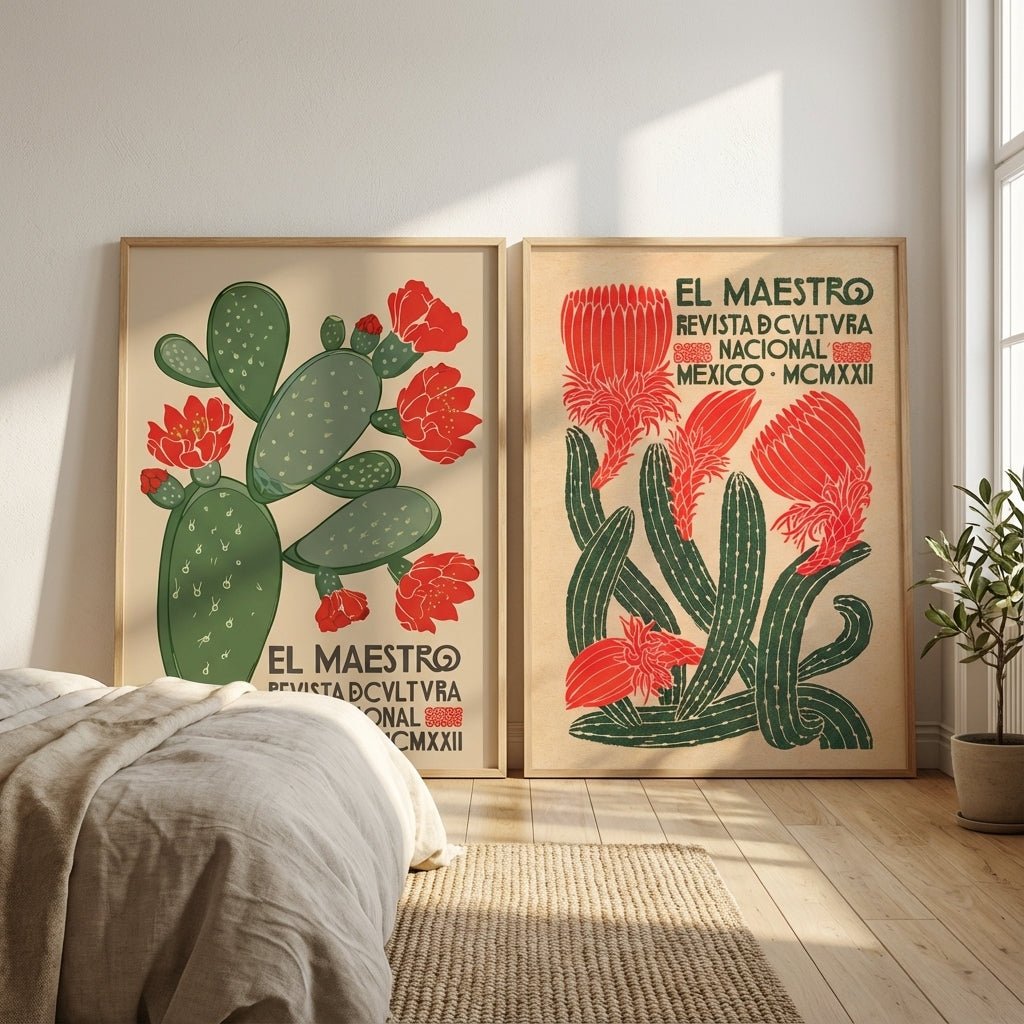 El Maestro Vintage Mexican Poster Set of 2 Prints wall - art - picture - poster