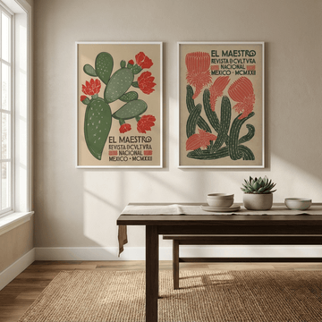 El Maestro Vintage Mexican Poster Set of 2 Prints wall - art - picture - poster