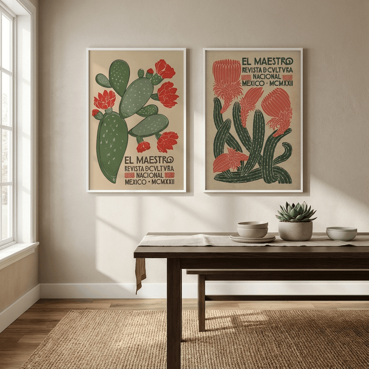 El Maestro Vintage Mexican Poster Set of 2 Prints wall - art - picture - poster