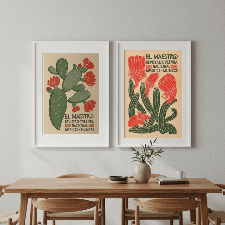 El Maestro Vintage Mexican Poster Set of 2 Prints wall - art - picture - poster