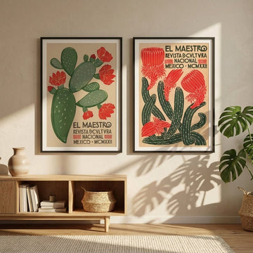 El Maestro Vintage Mexican Poster Set of 2 Prints wall - art - picture - poster