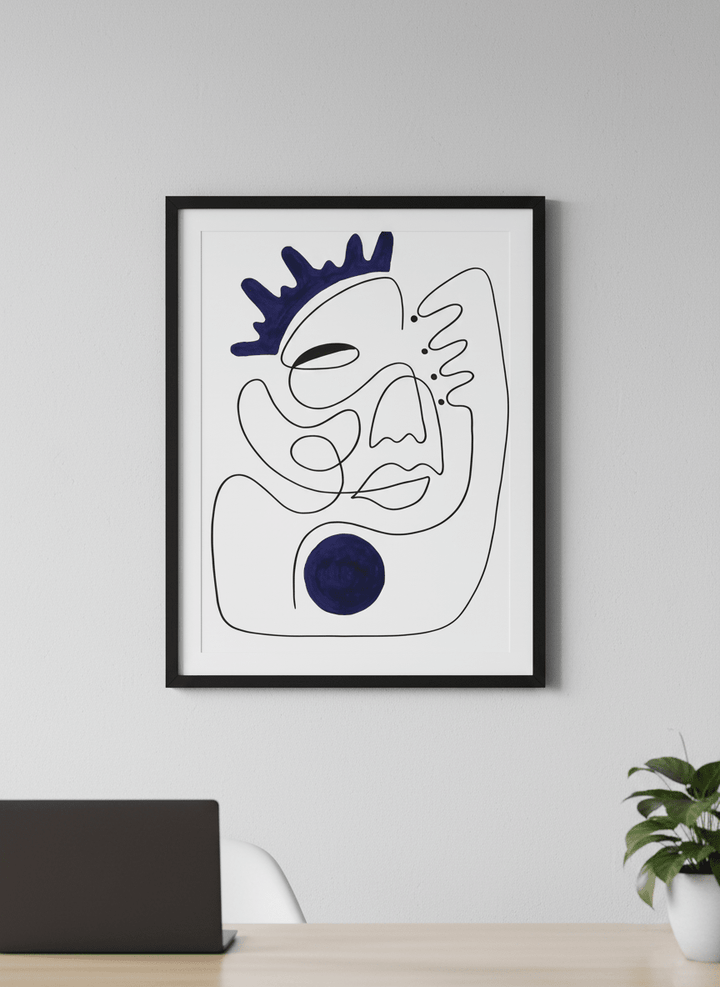 Contemporary wall art featured in a bright modern office workspace