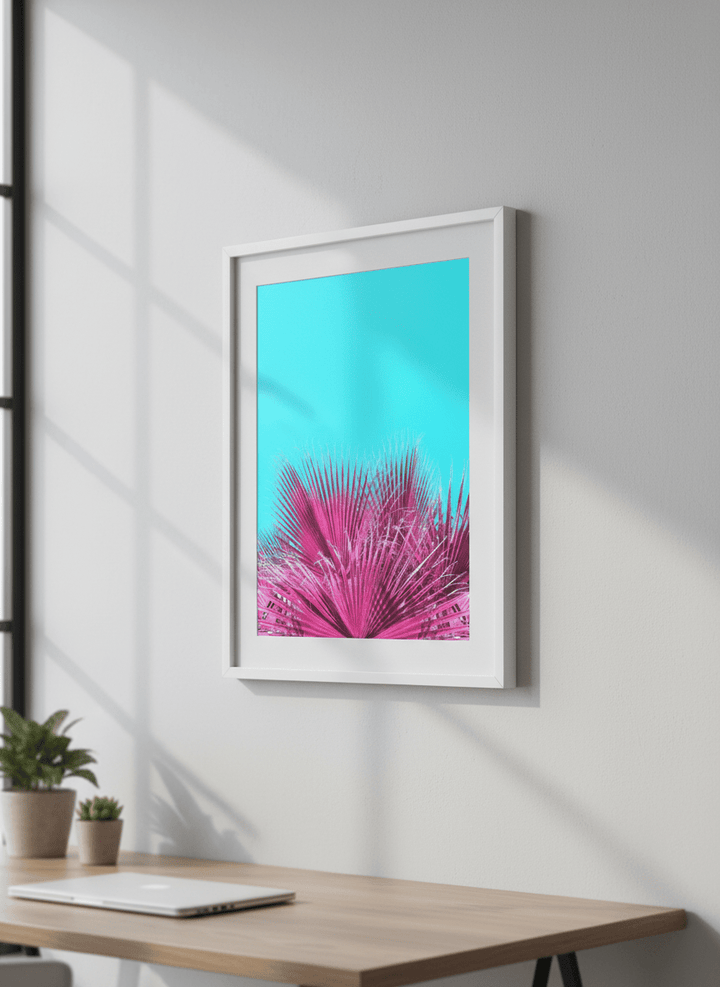 Contemporary wall art featured in a bright modern office workspace