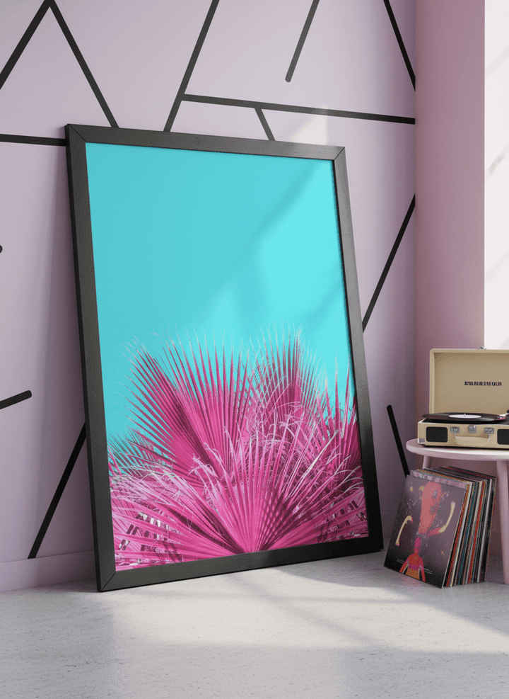Bold wall art styled in a colourful, eclectic modern home