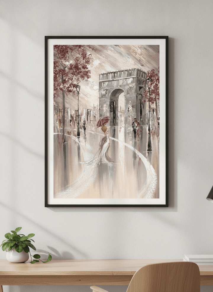 Contemporary wall art featured in a bright modern office workspace