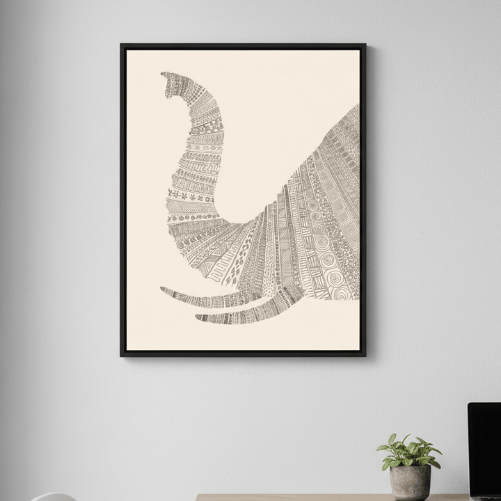 Elephant on Beige by Florent Bodart wall - art - picture - poster