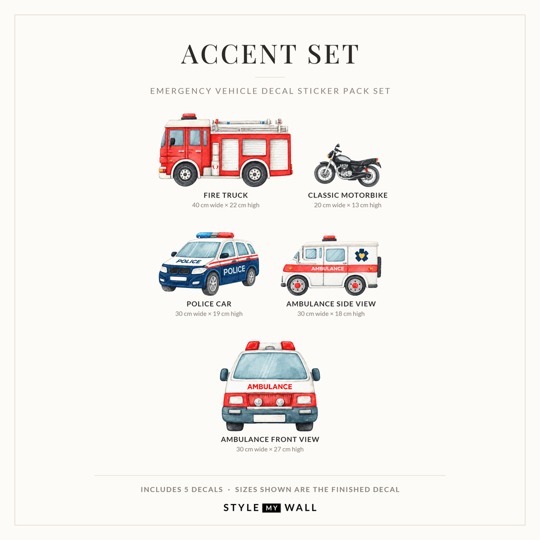 Emergency Vehicle Decal Sticker Pack Set wall-art-picture-poster
