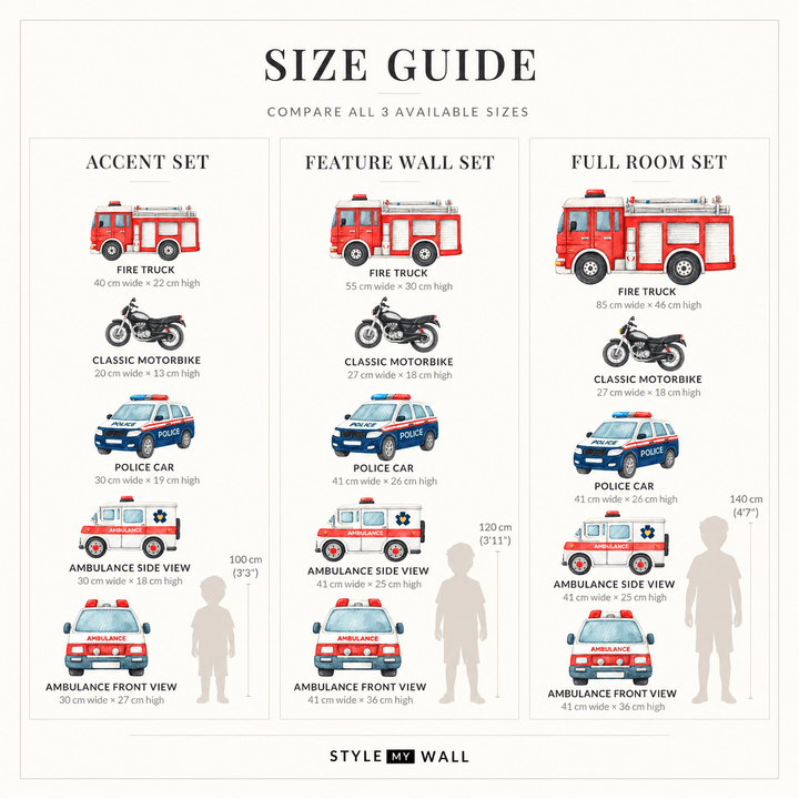 Emergency Vehicle Decal Sticker Pack Set wall-art-picture-poster